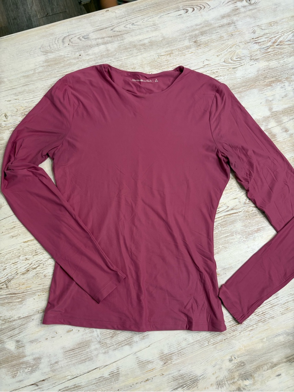 Abercrombie & Fitch Women's Long-Sleeve Crew Neck Top - Berry
